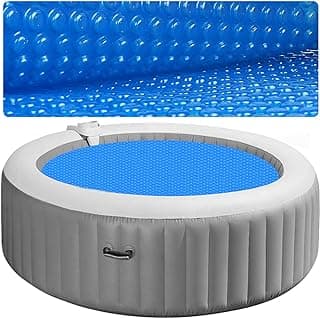 Solar Hot Tub Spa Bubble Cover Blanket for 6 7 Ft Round Inflatable Hot Tub Spa Pool Thermal Insulation Floating Bubble Wrap Covers Blankets(7 Ft)