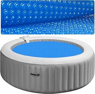 Solar Hot Tub Spa Bubble Cover Blanket for 6 7 Ft Round Inflatable Hot Tub Spa Pool Thermal Insulation Floating Bubble Wrap Covers Blankets(7 Ft)
