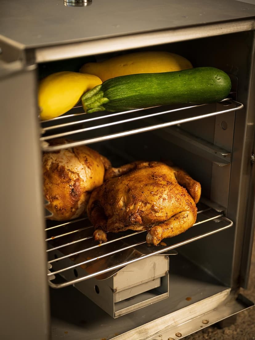 SmokinTex Pro 1100 Electric Smoker - Stainless Steel Portable Smoker with Temperature Control, Wood Chip Tray, and Meat Probe for BBQ, Jerky, Vegetables - Indoor/Outdoor Use