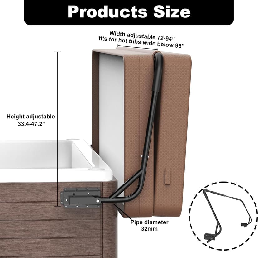 Spa Cover Lift Top Mount Spa & Hot Tub Cover Lift Removal System Fit for Most Spa & Hot Tubs