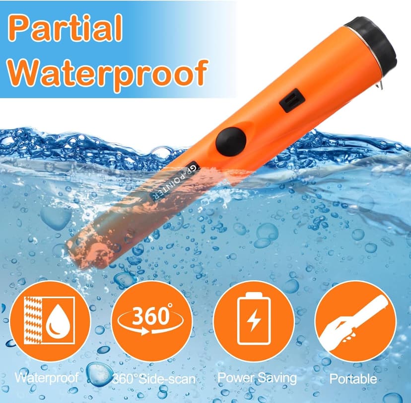 Metal Detector Kit Accessories Include Metal Detector Pinpointer, Sand Sifter Scoop, Shovel Glove, Finds Bag, Semi Waterproof Detection Handheld Pin Pointer Wand Accessories for Adult Treasure Hunting