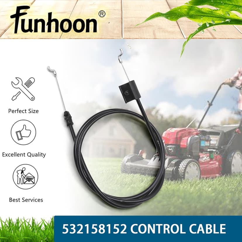 158152 Engine Zone Control Cable for Craftsman Poulan Pro Husqvarna Push Walk-Behind Lawn Mower Throttle Cable Replacement 532158152 582991501