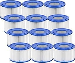 Type VI Hot Tub Filter Cartridge Compatible with Lay-Z-Spa, Coleman SaluSpa 90352E, 58323E, 58323 Swimming Pool Pump (12 Pack)