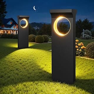 Unique Moon-Shaped Solar Lights Outdoor Moonlight Pattern