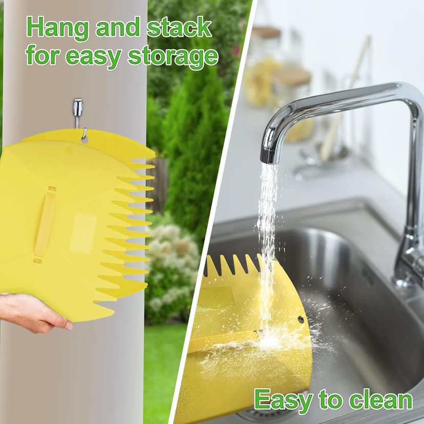 Leaf Scoops Hand Rakes, Large Leaf Grabbers for Yard Work and Garden Use, Clear and Collect Garden Rake, Leaf Scooper and Claws for Leaves, Lawn Debris, and Trash Cleanup, Yellow