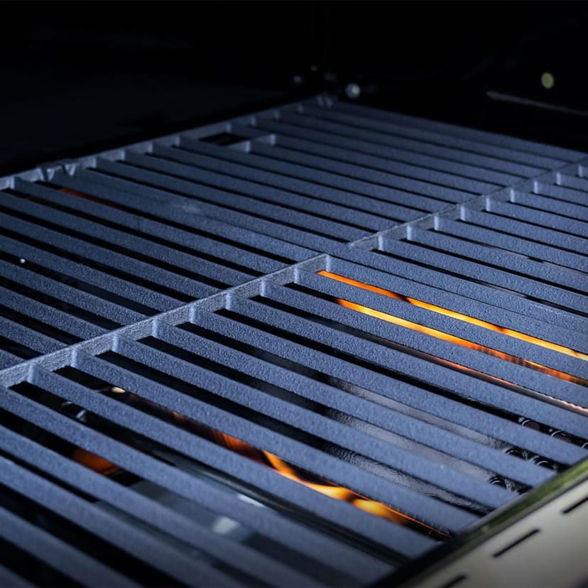 Monument Grills Larger 4-Burner Propane Gas Grills Stainless Steel Cabinet Style with Side & Side Sear Burners, Built-In Thermometer, and Knob Controls