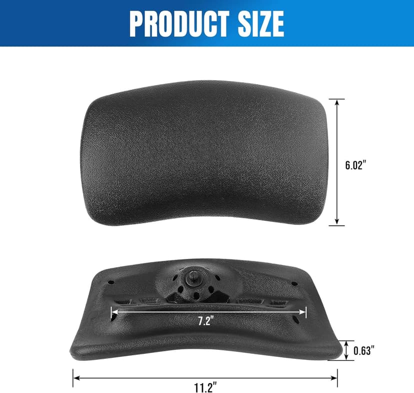 2 Pack Pillow Replacement for Cal Spas Hot Tub, Fits 2020-2023 Models, Head Rests, Black