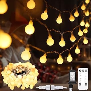 suddus String Lights for Bedroom, 33ft 100 Led Connectable Globe String Lights Indoor, Hanging Fairy Lights Plug in with Remote for Kids Room Dorm Classroom Outdoor Christmas Tree Decor, Warm White