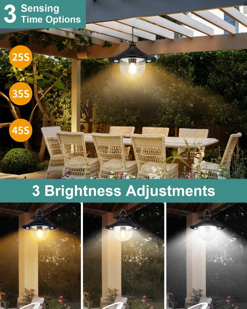 Solar Shed Light Outdoor Indoor 3000LM Solar Lights Daytime Available with Remote Control,Double Motion Sensor & 5 Lighting Modes, Solar Indoor Lights for Gazebo,Shed,Garage,Barn