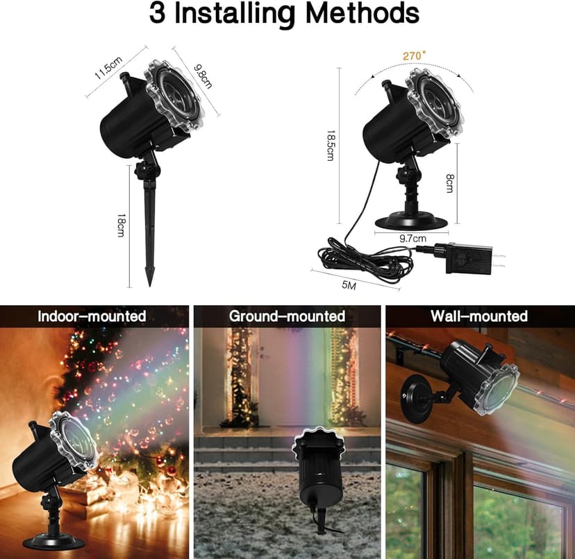 Holiday Projector Lights Outdoor,MOSSNDAR 64 HD Patterns Decorative Projector with RF Remote,Waterproof Landscape Lamp Projector for Garden Patio Independence Day Birthday Party Festival Decoration