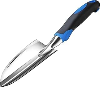 Sinoer Garden Hand Trowel - Cast Aluminum Heavy Duty Hand Shovel with Soft Rubberized Non-Slip Ergonomic Handle, Garden Gifts