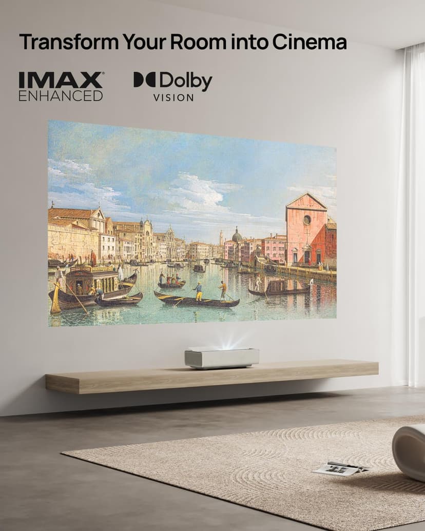 XGIMI AURA 2 2024 NEW UST Laser Projector, Dolby Vision, IMAX Enhanced, 2300 ISO Lumens, 1,000,000:1 Dynamic Contrast Ratio, 0.177:1 Throw Ratio, Intelligent Screen Adaption, 60W Harman Kardon