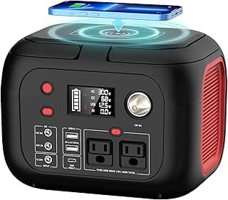Portable Power Station With Wireless Charging 300W Portable Solar Generator 228Wh Power Supply With LED Light Power Generator 9 Outputs Charging Station for Outdoor Camping Emergency