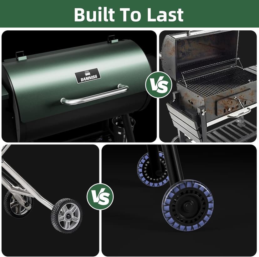Grills HWPG-550B Electric Wood Pellet Smoker Grill, 565 SQ.IN Cook Area Pellet Grill with Auto Feed & PID Temperature Control (180-450°F), 8 in 1 BBQ Grill & Meat Probe for Backyard Outdoor