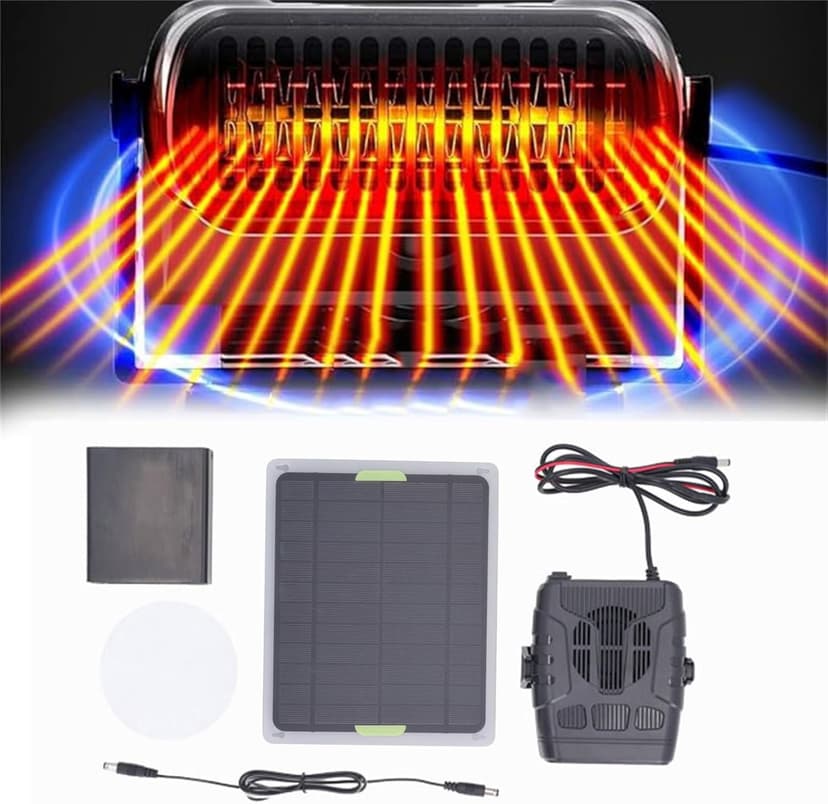 Chicken Coop Heater for Winter, Solar Powered Heater, Solar Heater for Chicken Coop Home Car Greenhouse, Solar Panel Heater with Overheating Protection for Chicken Kitten Puppy Pets
