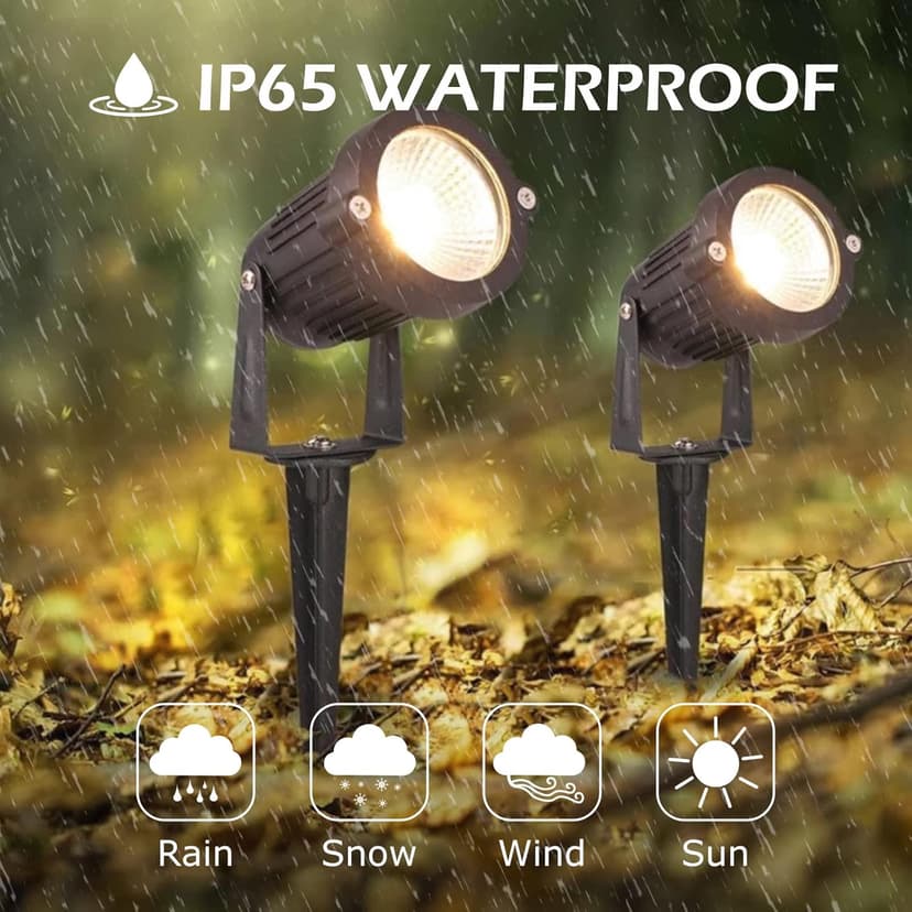 Low Voltage Landscape Lights Outdoor: 7W 700LM LED Landscape Lighting with Connectors for Tree Garden Yard Pathway | 12V 24V Warm White 2700K Spotlights | IP65 Waterproof | 6 Pack