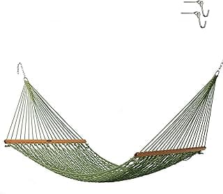 Original Pawleys Island Single Meadow DURACORD Rope Hammock with Free Extension Chains & Tree Hooks, Handcrafted in The USA, Accommodates 1 Person, 450 LB Weight Capacity, 12 ft. x 50 in.