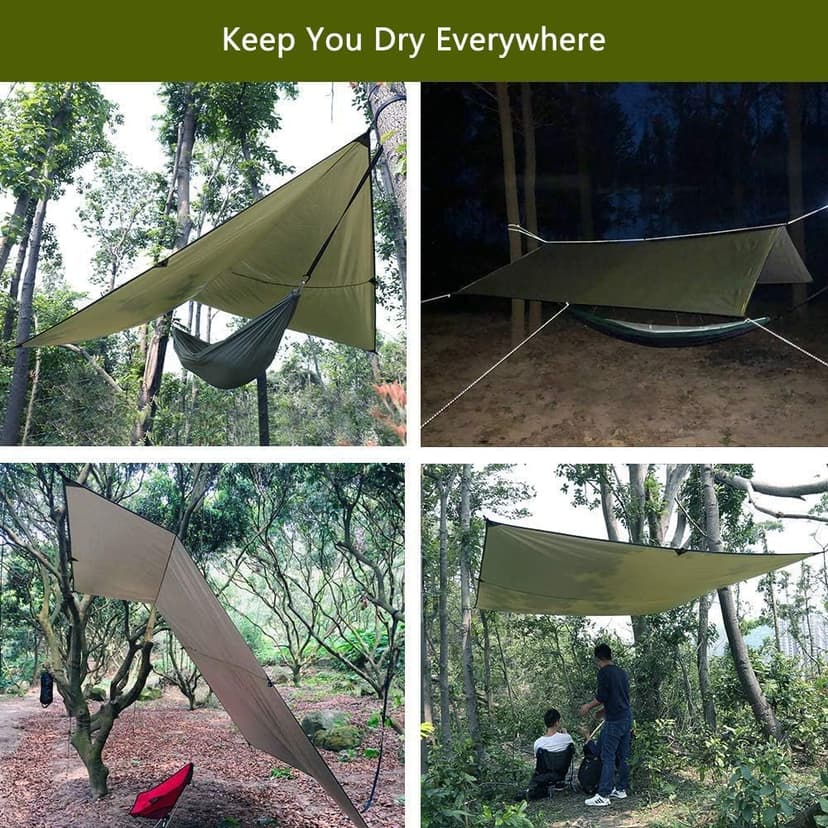 Sunyear Hammock Camping with Rain Fly Tarp and Net, Portable Camping Hammock Double Tree Hammock Outdoor Indoor Backpacking Travel & Survival, 2 Tree Straps,100% Waterproof