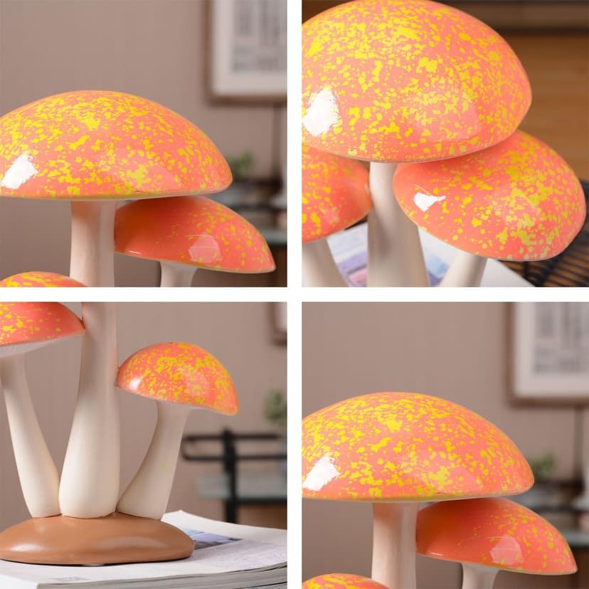 SEINHIJO Mushroom Decor Sculpture Garden Gifts Statue Outdoor Fairy Figurine Modern Patio Arts Polyresin 7.9inch