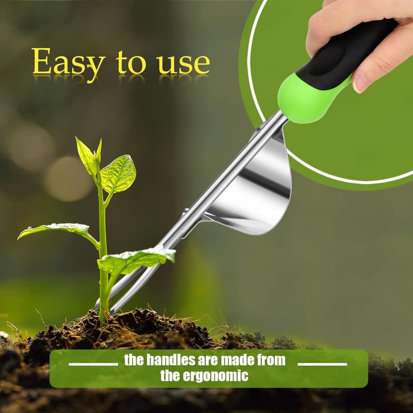 Hand Weeder Tool Garden Weeding Tool Gardening Weeder Tool with Ergonomic Handle, Stainless Steel Garden Lawn Farmland Transplant Gardening Plant Tool (Fulcrum, 2 Pieces)