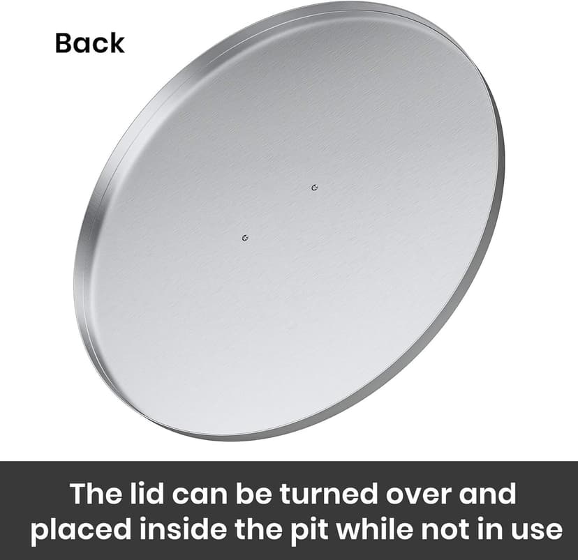 Stanbroil 28" Stainless Steel Fire Pit Cover Fits 25" Inch Round Drop-in Fire Pit Pan and 24" Round Flat Fire Pit Pan