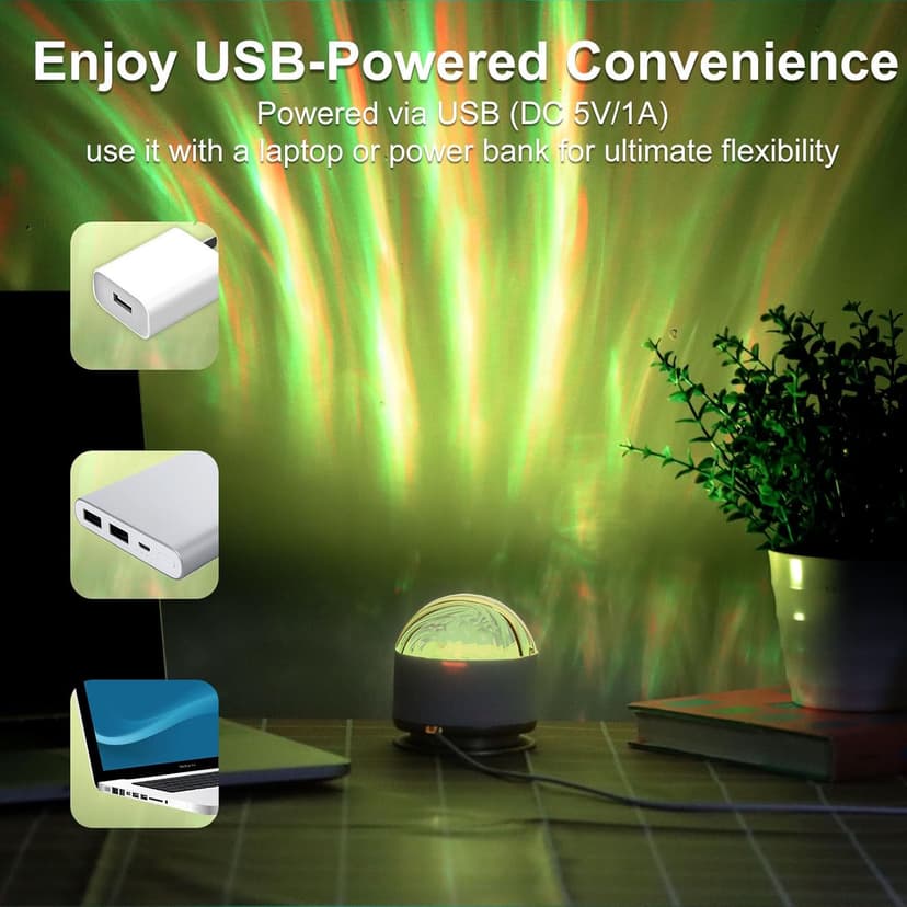 Northern Light Projector, Battery Operated Aurora Night Light Projector, 16 Colors Galaxy Lamp Ocean Wave Ceiling Projector Mood Ambient Lighting for Bedroom Party Kids Room Toddler Girl Gift