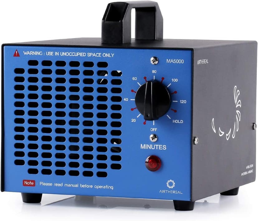 Airthereal MA5000 Commercial Ozone Generator, High Capacity Ozone Machine Odor Removal - Home Air Ionizers O3 Deodorizer for Rooms, Smoke, Cars and Pets, Eliminate Odors up to 2000sq.ft., Blue