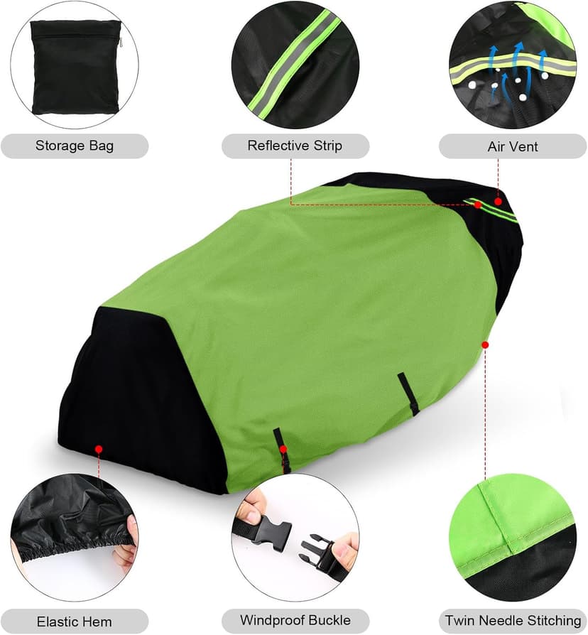 Riding Lawn Mower Cover with Bagger Attachment, Universal Fit Decks up to 62", 600D Oxford Cloth Riding Mower Cover with Windproof Buckle for Snow Rain Dust Hail Protection
