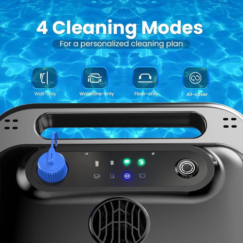 Y50S Robotic Pool Cleaner, Cordless Pool Robot Vacuum with Upgraded Motors, 240min Runtime, Wall Climbing & Waterline Cleaning, Intelligent Route Planning, for Inground Pools up to 2000 Sq.ft