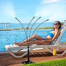Rafow Standing Misters for Outside Patio Portable Misting System for Cooling Outdoor 26.5 Ft Stand Mist Line Water Sprinklers Patio Mister for Garden Backyard BBQ Party Pool Beach