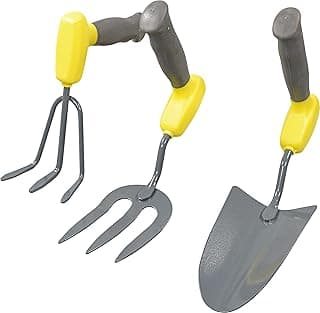 Set of 3 Hand Tools Ergonomic Design for Weak Grip, Non-Slip Rubber Handles, Gift for Seniors, Men & Women. Versatile for Indoor/Outdoor Gardening. Perfect for Those with Limited Strength