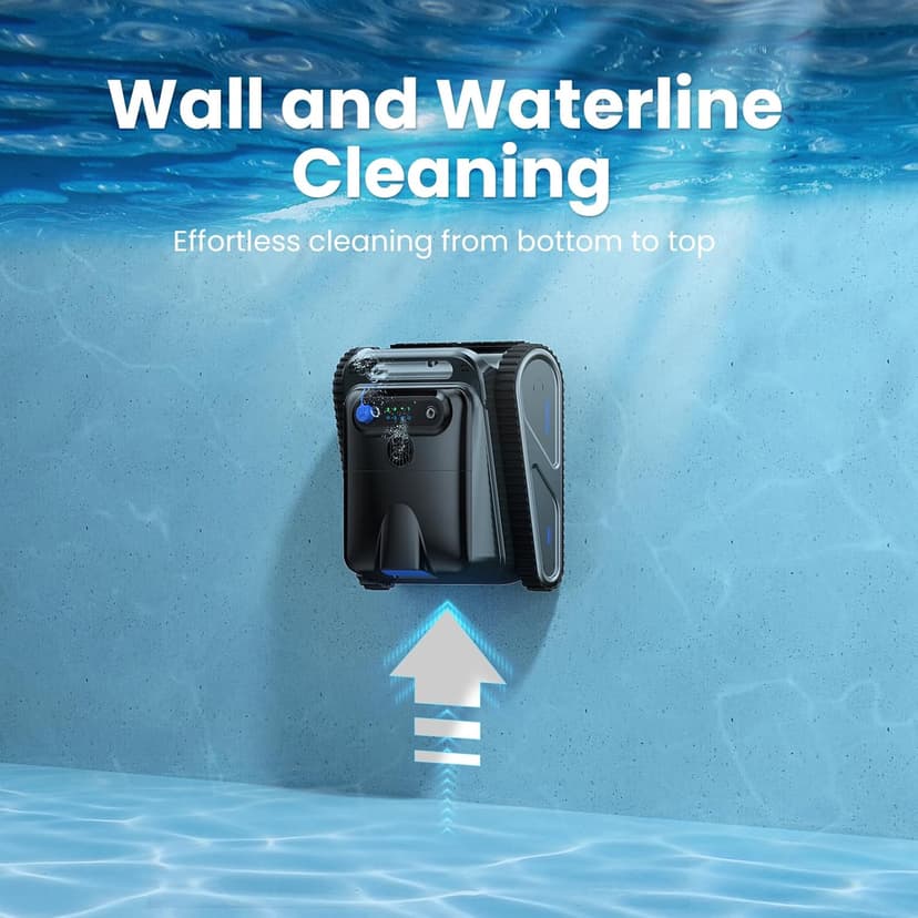 Y50S Robotic Pool Cleaner, Cordless Pool Robot Vacuum with Upgraded Motors, 240min Runtime, Wall Climbing & Waterline Cleaning, Intelligent Route Planning, for Inground Pools up to 2000 Sq.ft