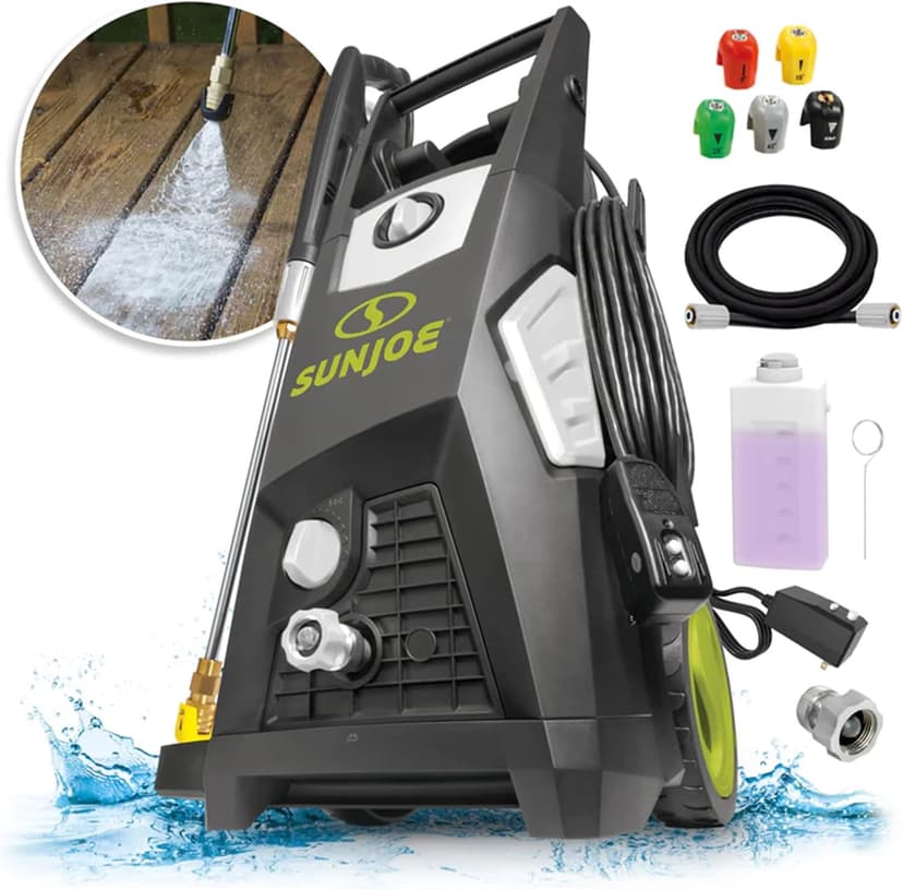 Sun Joe Electric Pressure Power Washer, 2000 PSI (PWMA Certified), 1.1 GPM, Dual Soap Tanks, SPX3500 (35-FT GFCI Water-Safe, Power Cord)