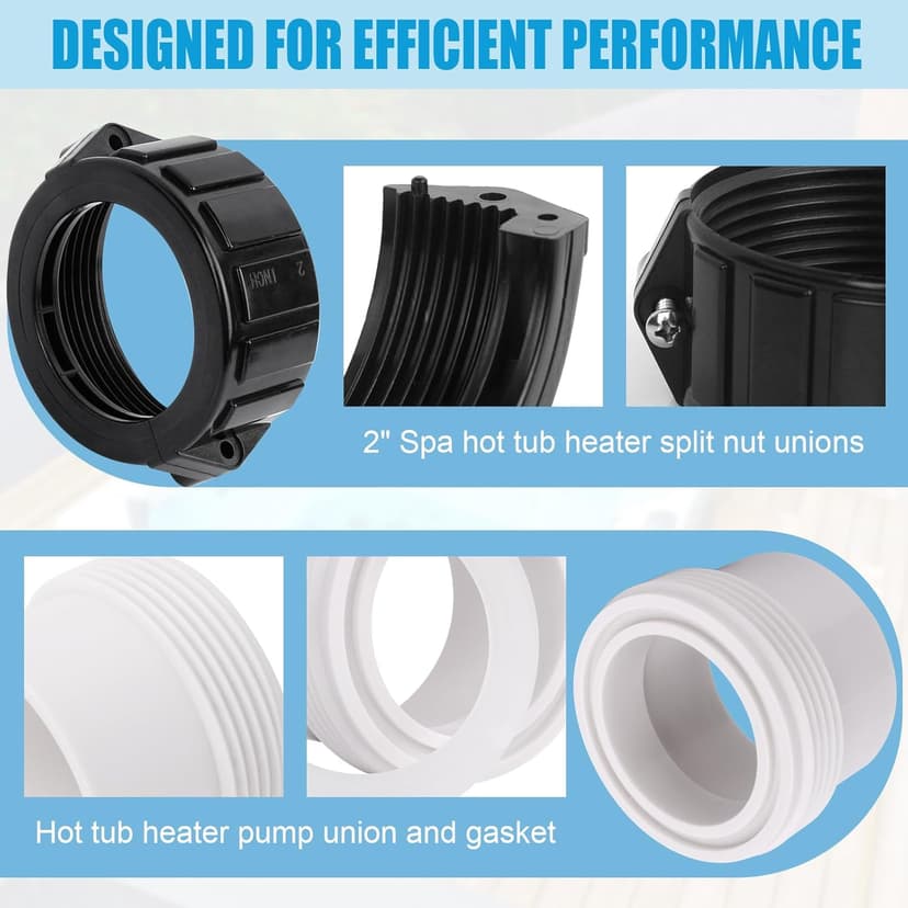 XT Hot Tub Heater Split Nut Union & Heater Tailpiece 2" Heater Adaptor