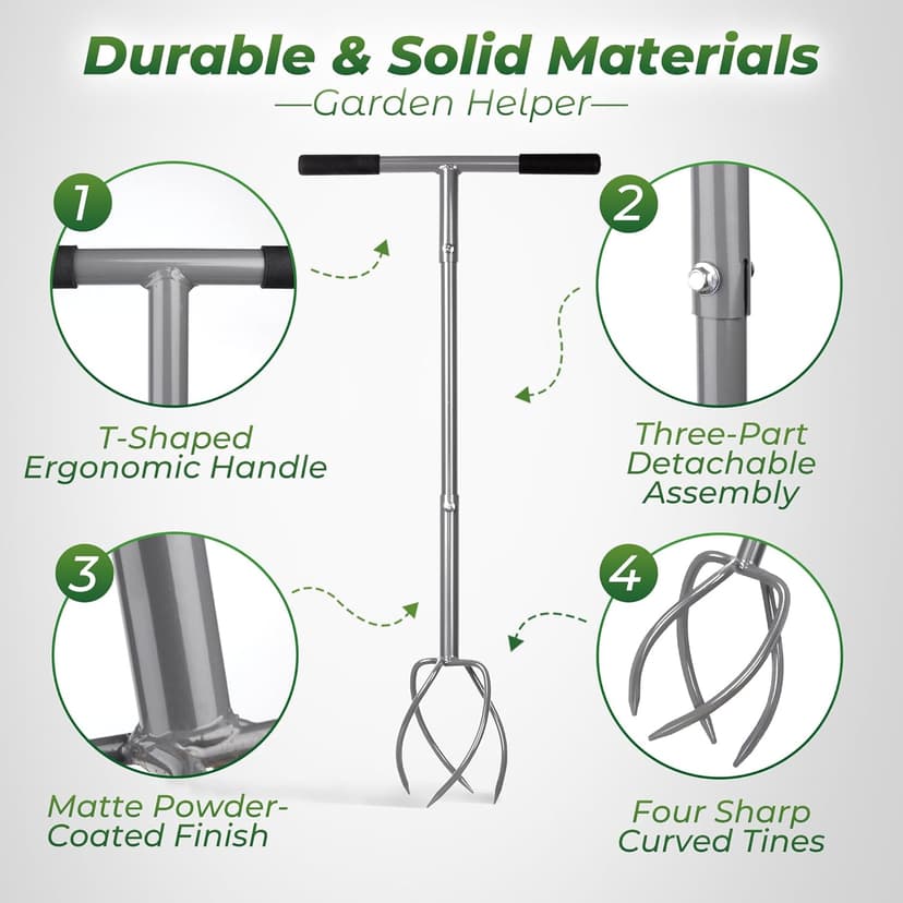 Walensee Upgrade Twist Tiller Manual Hand Tiller Garden Claw Cultivator with a Removable Big Claw, Garden Claw Tool Long Handle Steel Tiller Lawn Aerator Soli Lossener for Gardening Bed and Plant Box