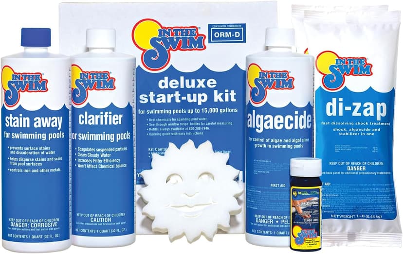 In The Swim Pool Deluxe Opening Chemical Start Up Kit - Above Ground and In-Ground Swimming Pools - Up to 15,000