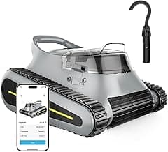 2025 Upgraded HISION Cordless Robotic Pool Cleaner with Wall-Climbing & Waterline Cleaning, 180W Brushless Motor Powerful Suction, 150-Min Runtime for In-Ground & Above Ground Pools up to 2000 Sq.Ft