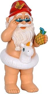 Mood Lab Garden Gnome with Unicorn - Funny Gnome Statue - 9 Inch Tall Lawn Figurine - for Outdoor or House Decor