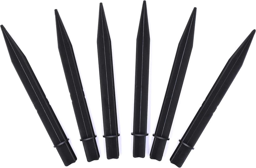 Aliotech 6Pcs 8.25 Inch Reinforced Ground Spikes, Solar Lights Spikes, ABS Plastic Lights Replacement Stakes, Ideal for Solar Pathway Lights Garden Lights Torch Lights(Inside Diameter 0.83 Inches)