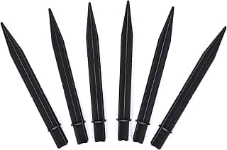 Aliotech 6Pcs 8.25 Inch Reinforced Ground Spikes, Solar Lights Spikes, ABS Plastic Lights Replacement Stakes, Ideal for Solar Pathway Lights Garden Lights Torch Lights(Inside Diameter 0.83 Inches)
