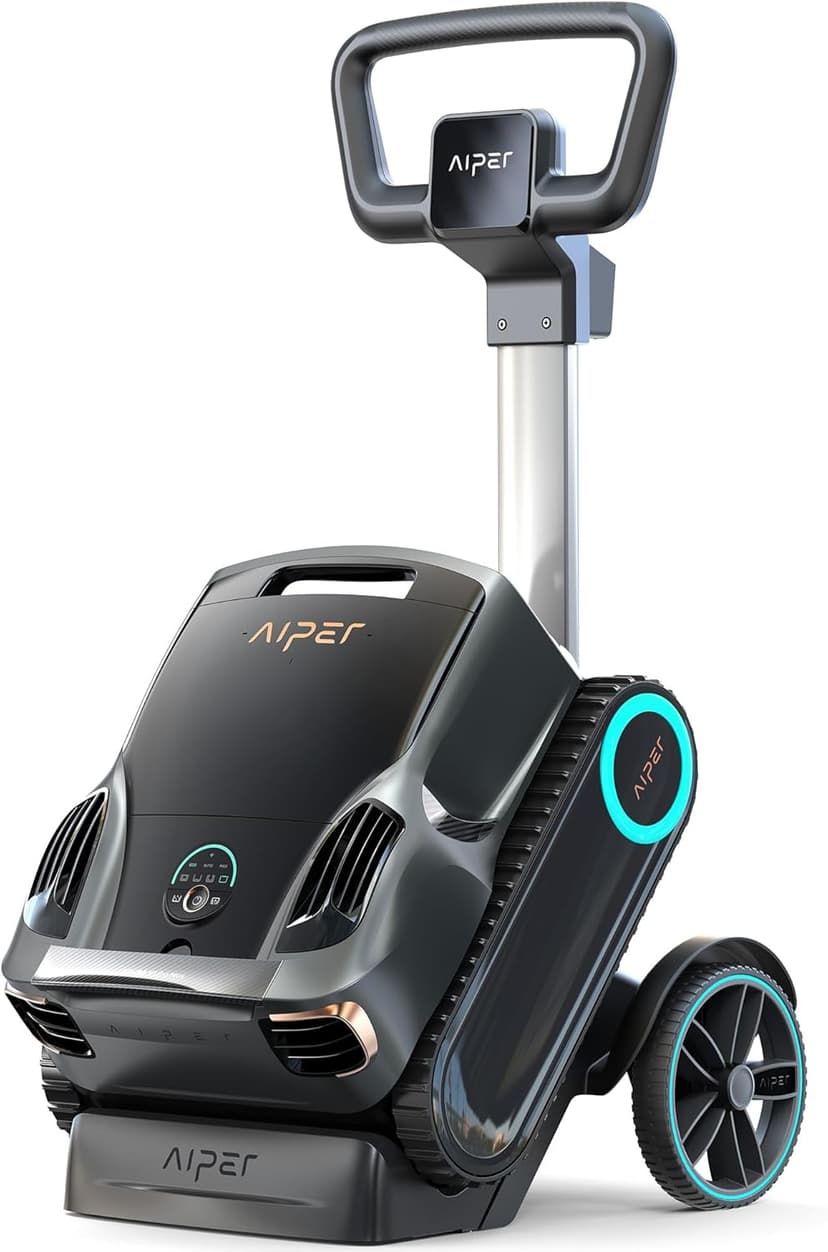 Aiper Scuba X1 Pro Max All-in-One Pool Cleaning Robot with Caddy, Pool Mapping, Adaptive Path, 8500 GPH Power, Double Filtration, Smart Surface Parking, Pool Vacuum for All Inground Pools