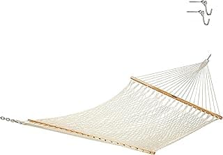 Original Pawleys Island 14OC Original Deluxe Cotton Rope Hammock with Free Extension Chains & Tree Hooks, Handcrafted in The USA, Accommodates 2 People, 450 LB Weight Capacity, 13 ft. x 60 in.