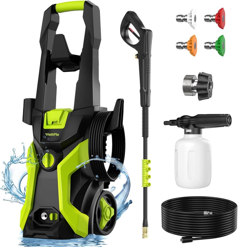 Electric Pressure Washer - 4200 Max PSI 2.5 GPM Power Washer with 4 Quick Connect Nozzles, Foam Cannon, 1800-Watt High Pressure Washer for Cars, Decks, Driveways, Home, Patios