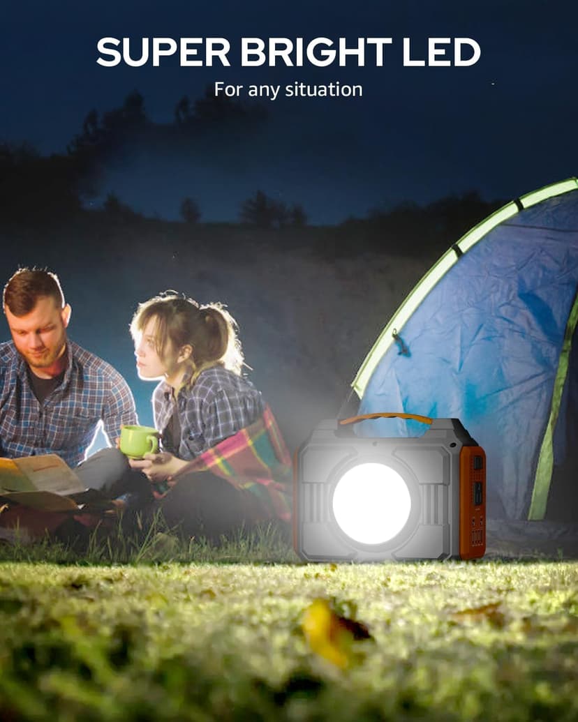 Solar Powered Generator 300W Rated, Portable Sola Generator Power Station with Solar Panels 40W Included, 220Wh Sola Power Bank with AC Outlet 110V Pure Sine Wave for Home Use Camping Outdoor