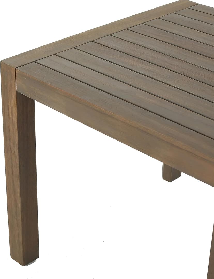 Christopher Knight Home Leah Outdoor Acacia Wood Chat Set with Water Resistant Cushions, 3-Pcs Set, Grey Finish / Grey