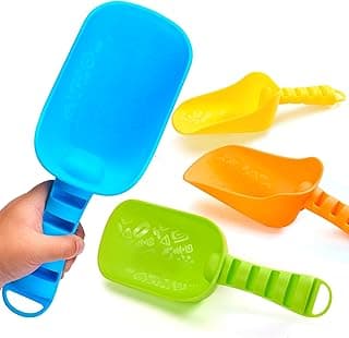 Sloosh Beach Sand Shovels for Kids - 4 Packs Shovels Colorful Scoops Travel Sand Toys for Toddlers Kids Outdoor Digging Play, Heavy Duty Plastic Garden Planting Shovels Spades Sets Sandbox Toys