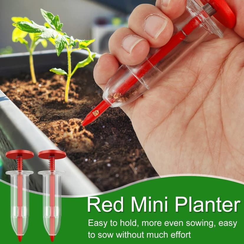 6Pcs Mini Sowing Seed Dispenser, Seed Planter Tool, Handheld Seed Planter, Mini Hand Seed Spreader, Seed Sower Tool, Garden Seed Planter, Small Seed Spreader with Seedlings Dibber Widger for Spreading