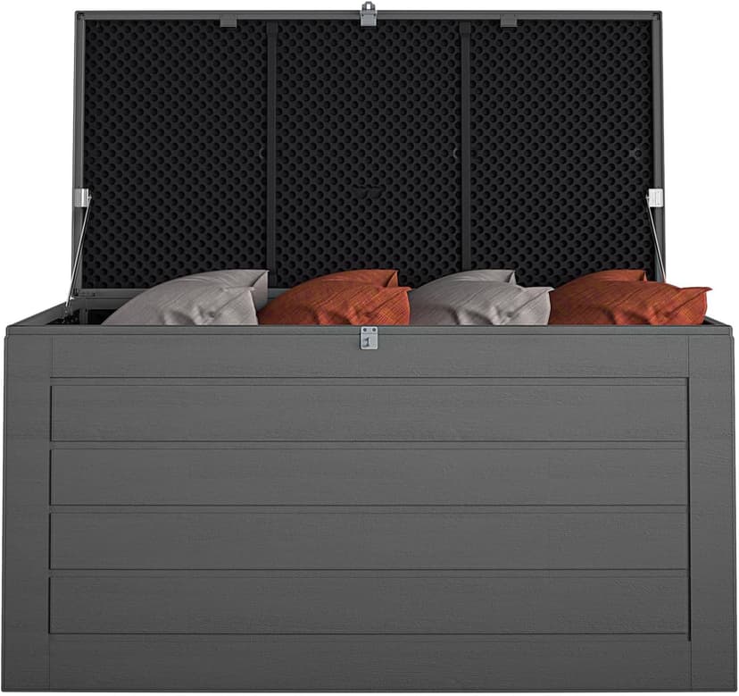 Cosco Outdoor Living 88180BGY1E Cosco Outdoor Patio Storage, Extra Large, 180 Gallons, Charcoal Deck Box, Black/Gray