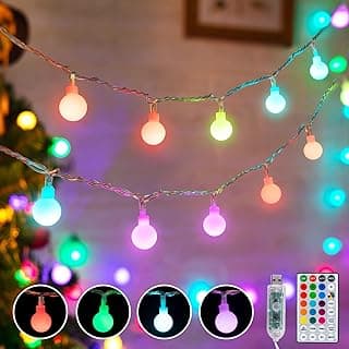 Color Changing Globe String Lights, 33Feet 100 LEDs USB Ball Fairy Lights Plug in with Timer Remote, Christmas Lights for Camping Dorm Party Wedding Indoor Outdoor Decoration (16Color + Multicolor)