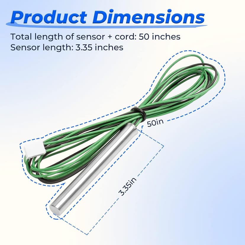 Pool Heater Temperature Sensor 009577F Compatible with Raypak Heaters 206A, 207A, 266A, 267A, 336A, 337A, 406A, 407A, 3 Wire NTC 100K Replacement for Raypak Temperature Sensor Lid Units